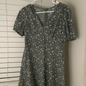 Green floral dress